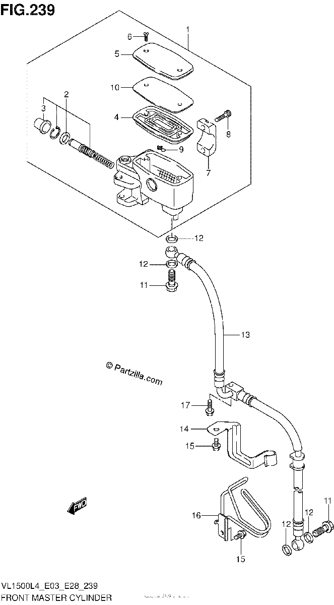Diagrama de FRONT MASTER CYLINDER VL1500BL4 E33