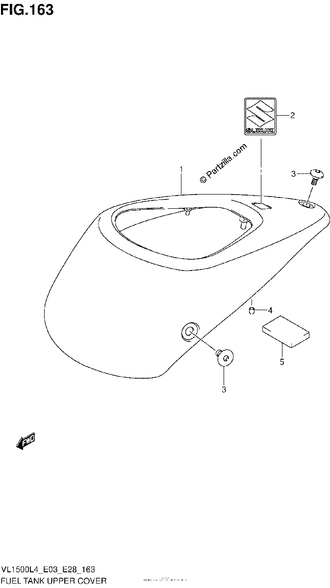 Diagrama de FUEL TANK UPPER COVER VL1500BL4 E33