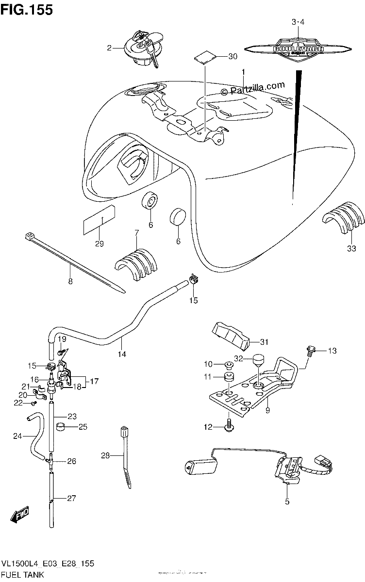 Diagrama de FUEL TANK VL1500BL4 E03
