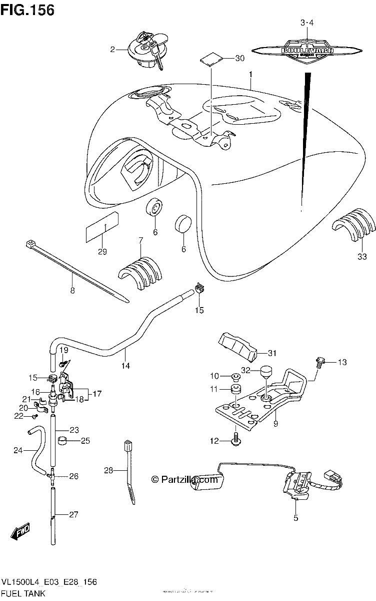 Diagrama de FUEL TANK VL1500BL4 E28