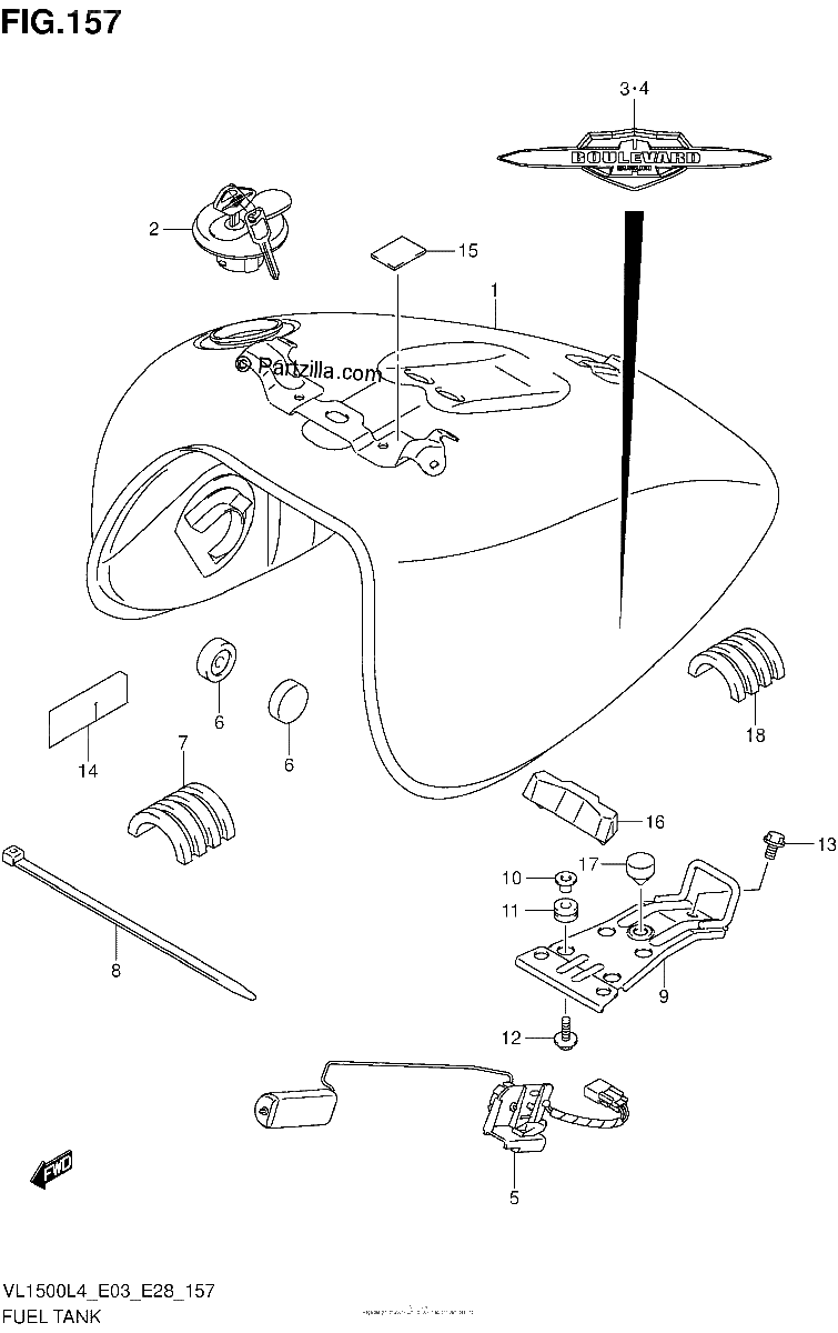 Diagrama de FUEL TANK VL1500BL4 E33