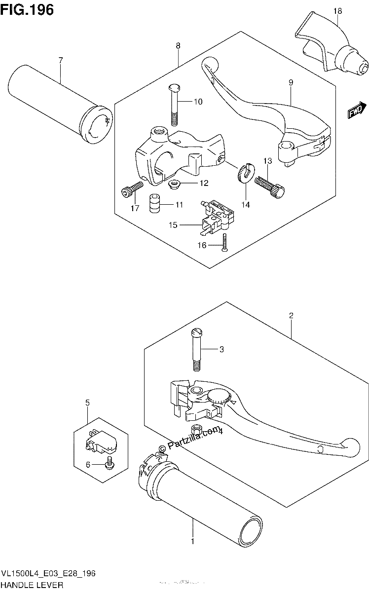 Diagrama de HANDLE LEVER VL1500BL4 E33