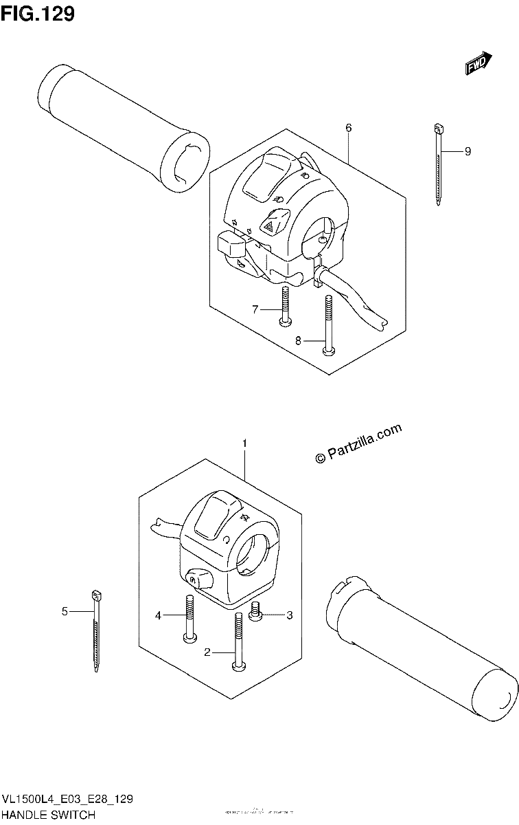 Diagrama de HANDLE SWITCH VL1500BL4 E03