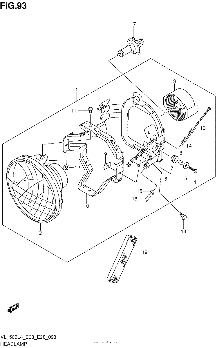 Diagrama de HEADLAMP VL1500BL4 E03