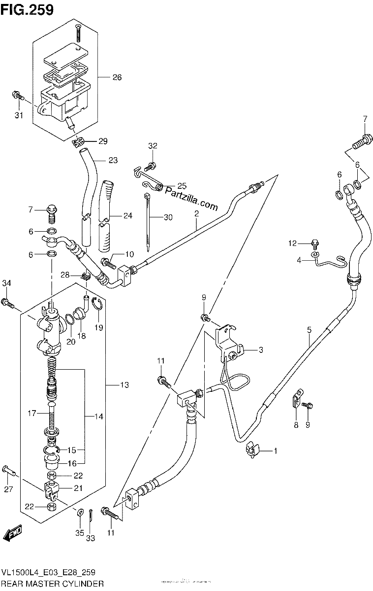 Diagrama de REAR MASTER CYLINDER
