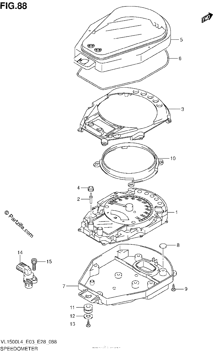 Diagrama de SPEEDOMETER VL1500BL4 E28
