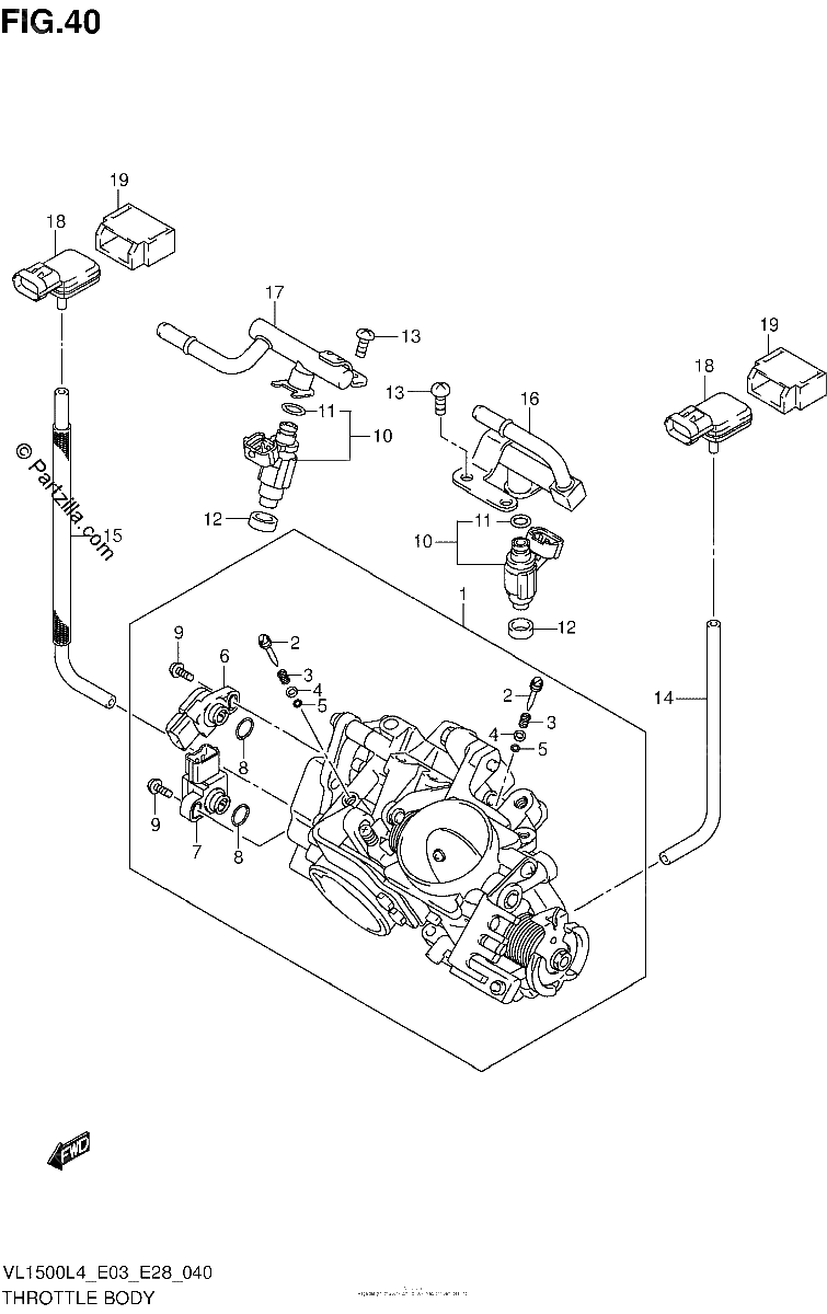Diagrama de THROTTLE BODY VL1500BL4 E28