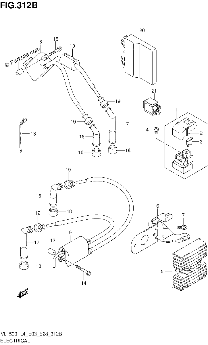 Diagrama de ELECTRICAL VL1500TL4 E28
