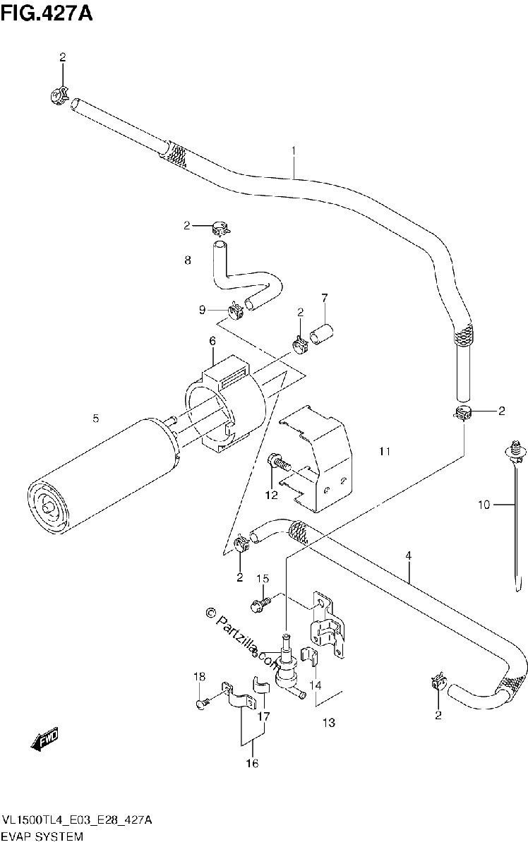 Diagrama de EVAP SYSTEM VL1500TL4 E33