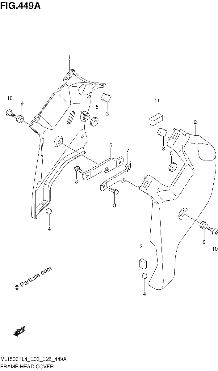 Diagrama de FRAME HEAD COVER