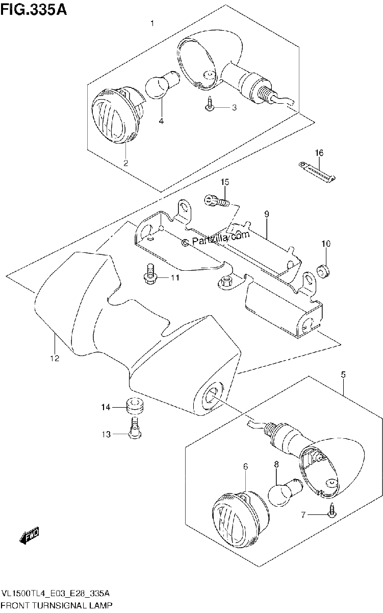 Diagrama de FRONT TURNSIGNAL LAMP