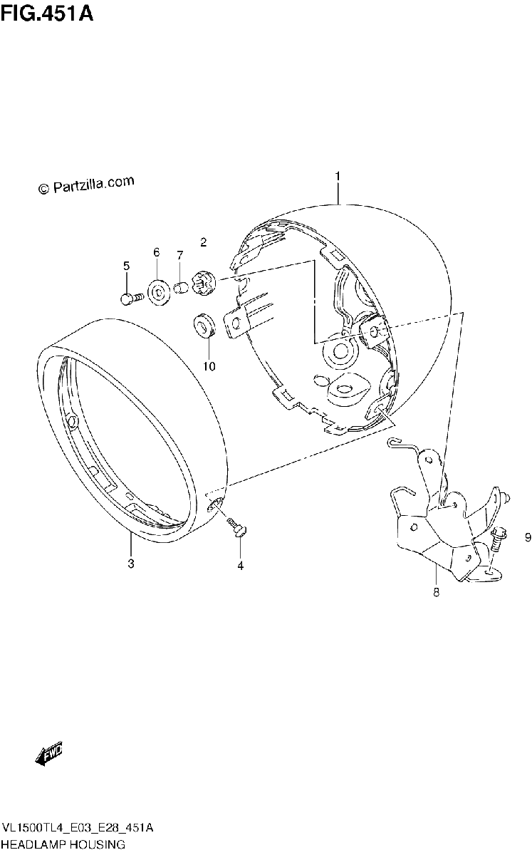 Diagrama de HEADLAMP HOUSING