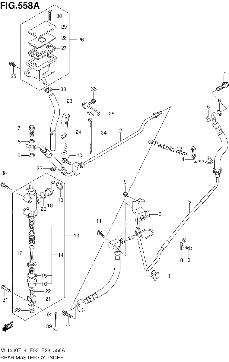 Diagrama de REAR MASTER CYLINDER