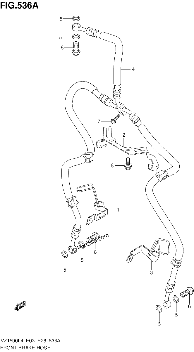Diagrama de FRONT BRAKE HOSE