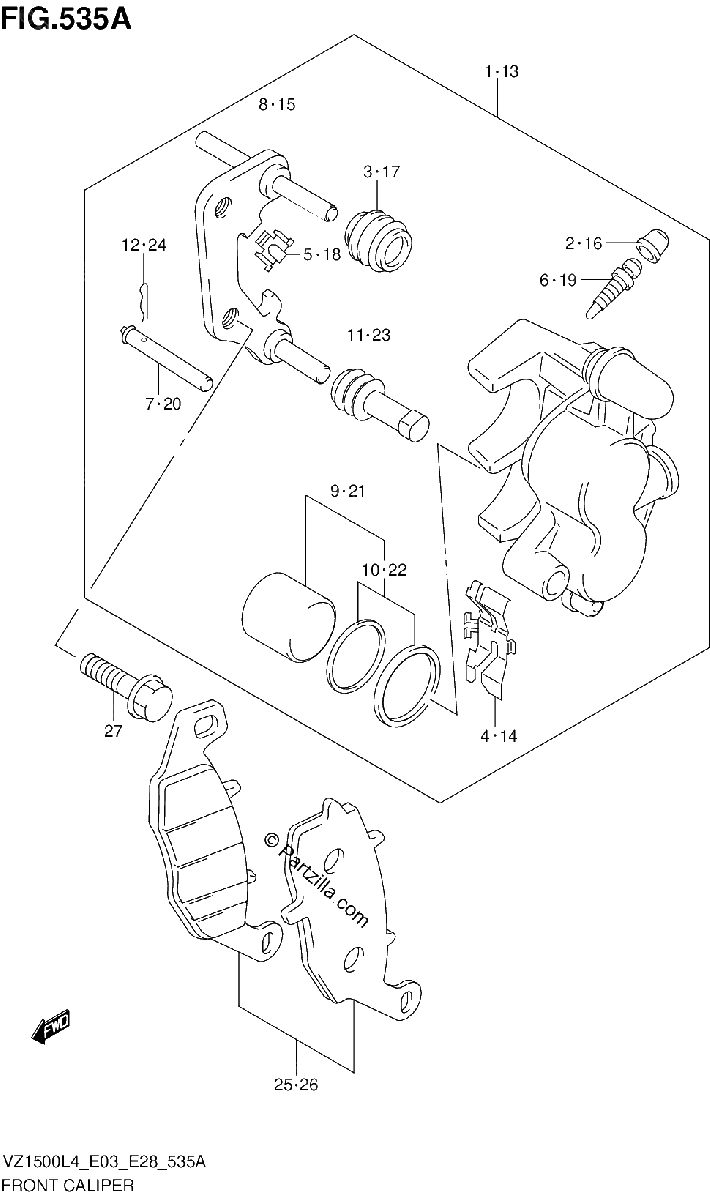 Diagrama de FRONT CALIPER