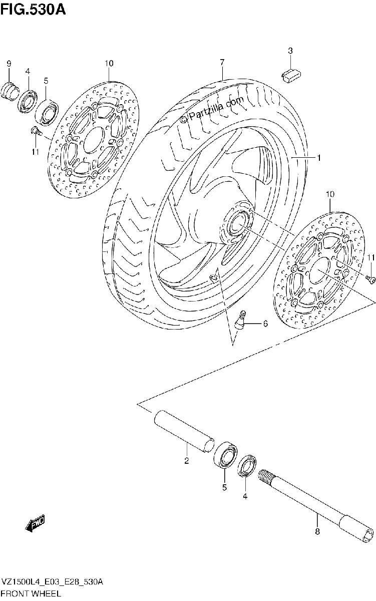 Diagrama de FRONT WHEEL
