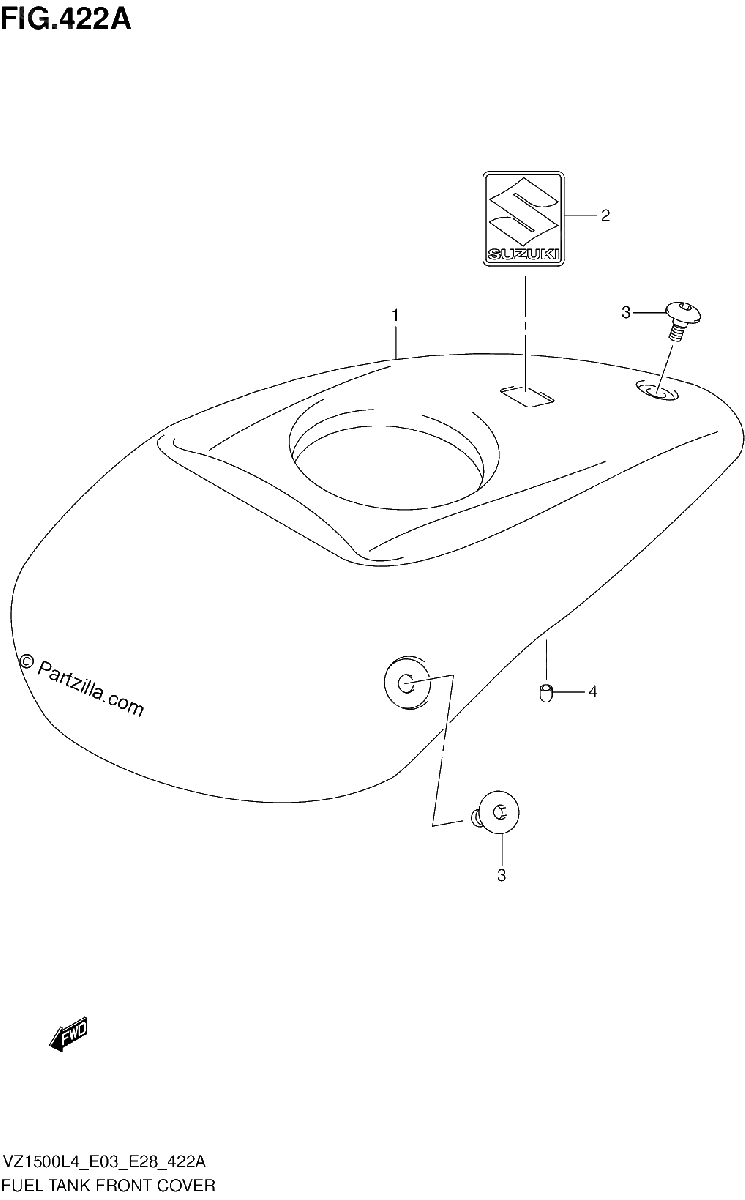 Diagrama de FUEL TANK FRONT COVER