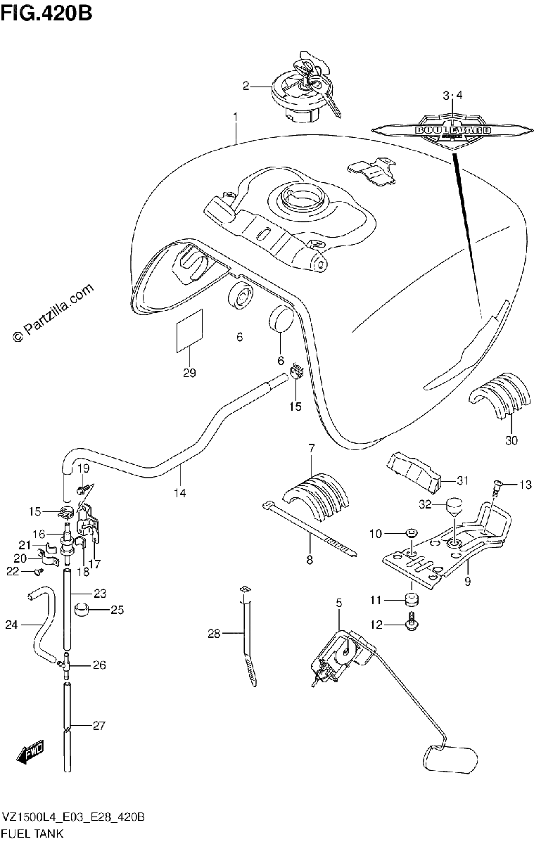 Diagrama de FUEL TANK VZ1500L4 E28