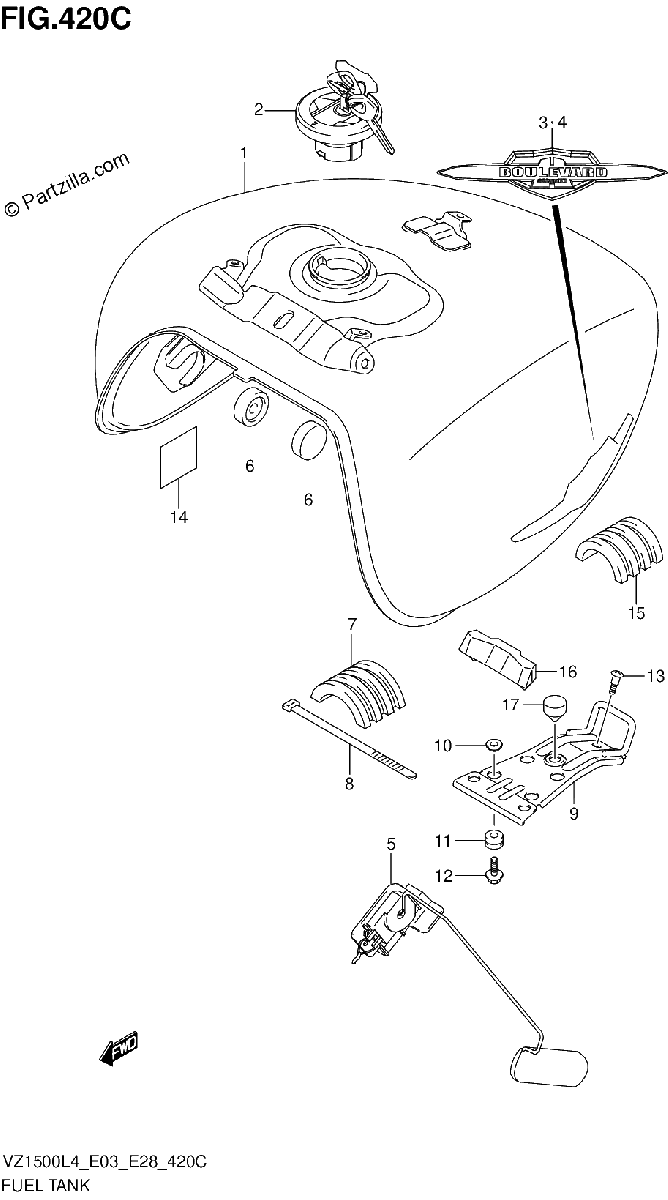 Diagrama de FUEL TANK VZ1500L4 E33