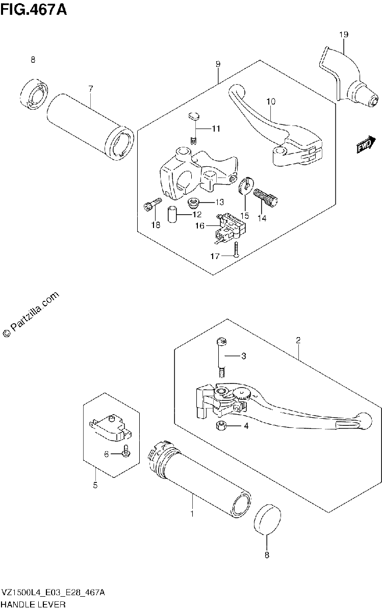 Diagrama de HANDLE LEVER