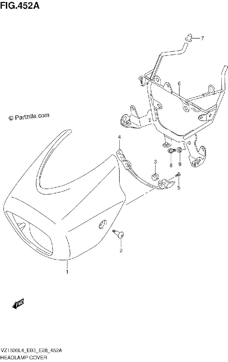 Diagrama de HEADLAMP COVER