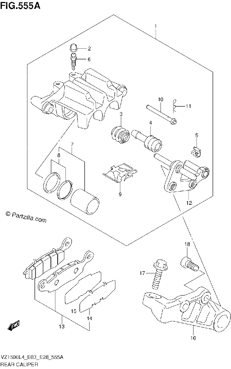 Diagrama de REAR CALIPER