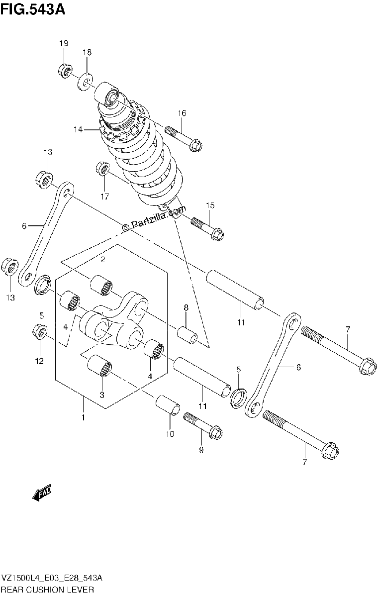 Diagrama de REAR CUSHION LEVER VZ1500L4 E03