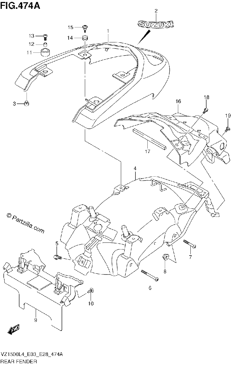 Diagrama de REAR FENDER