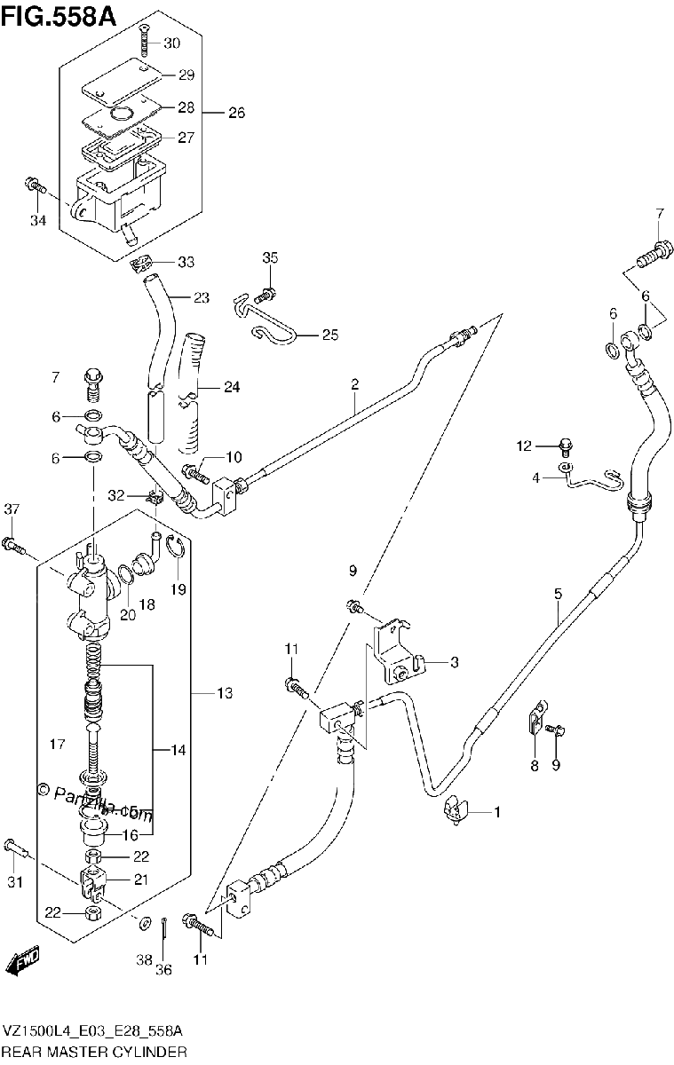 Diagrama de REAR MASTER CYLINDER