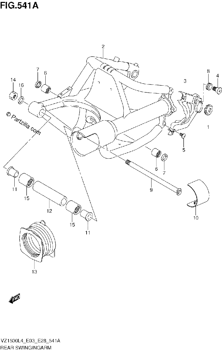 Diagrama de REAR SWINGINGARM