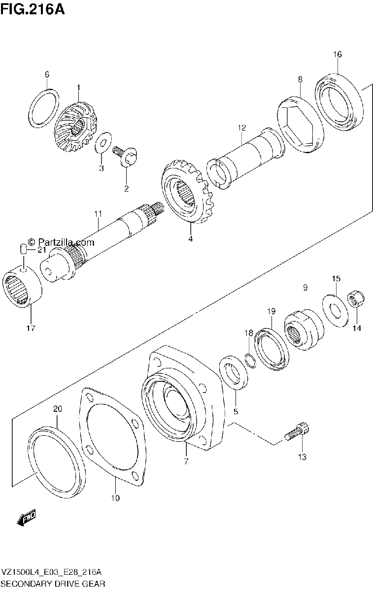 Diagrama de SECONDARY DRIVE GEAR