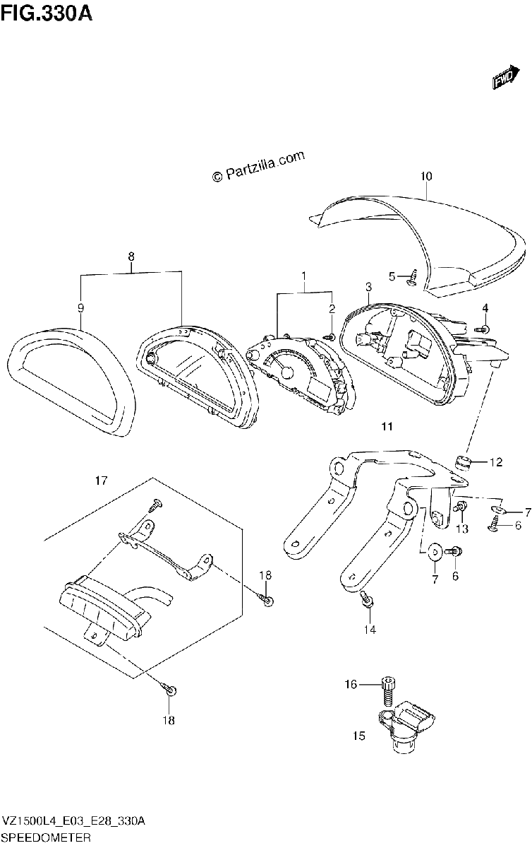 Diagrama de SPEEDOMETER VZ1500L4 E03
