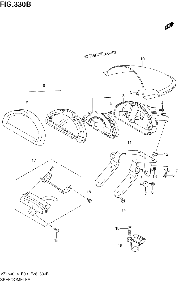 Diagrama de SPEEDOMETER VZ1500L4 E28