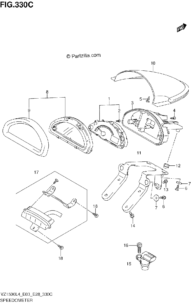 Diagrama de SPEEDOMETER VZ1500L4 E33