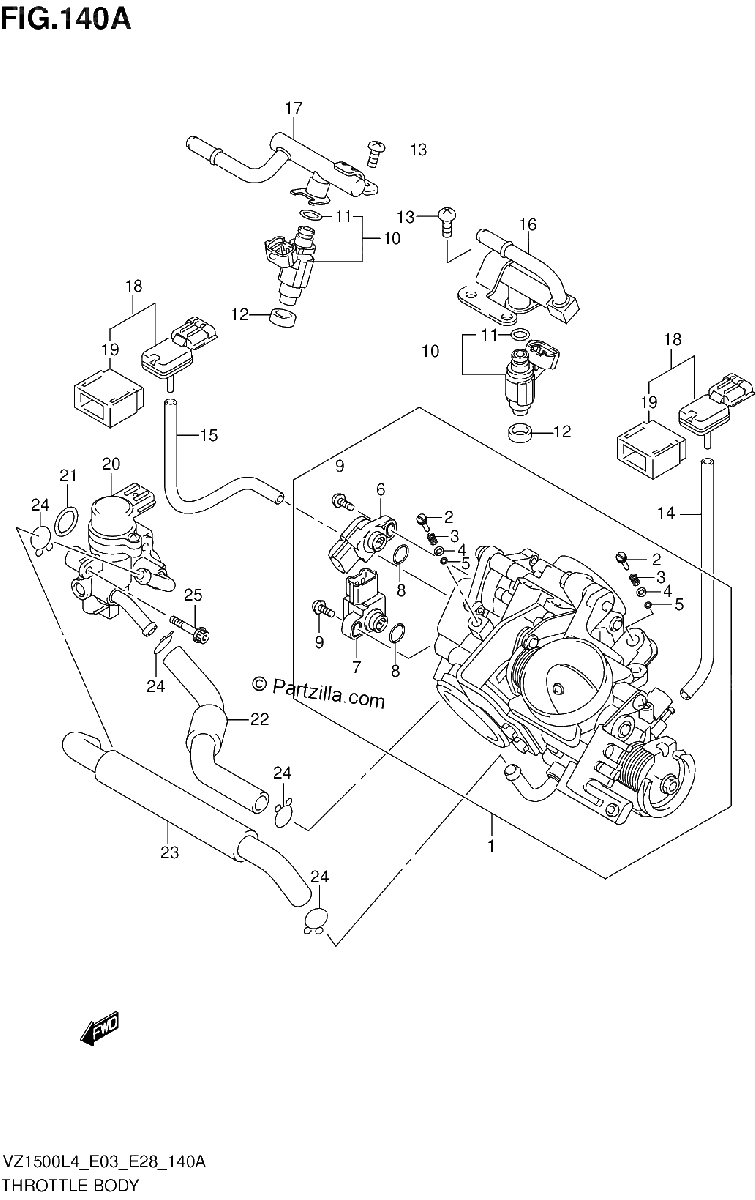 Diagrama de THROTTLE BODY VZ1500L4 E03