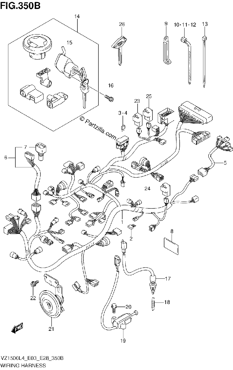 Diagrama de WIRING HARNESS VZ1500L4 E28