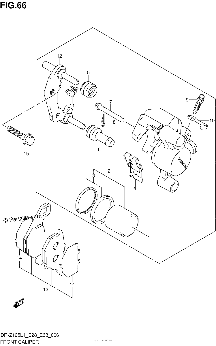 Diagrama de FRONT CALIPER DR Z125LL4 E28