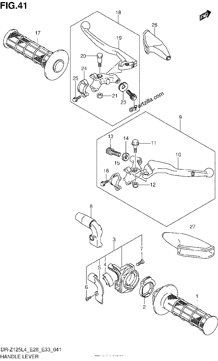 Diagrama de HANDLE LEVER DR Z125L4 E28