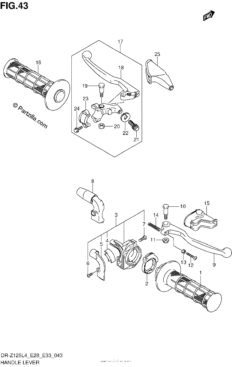 Diagrama de HANDLE LEVER DR Z125LL4 E28