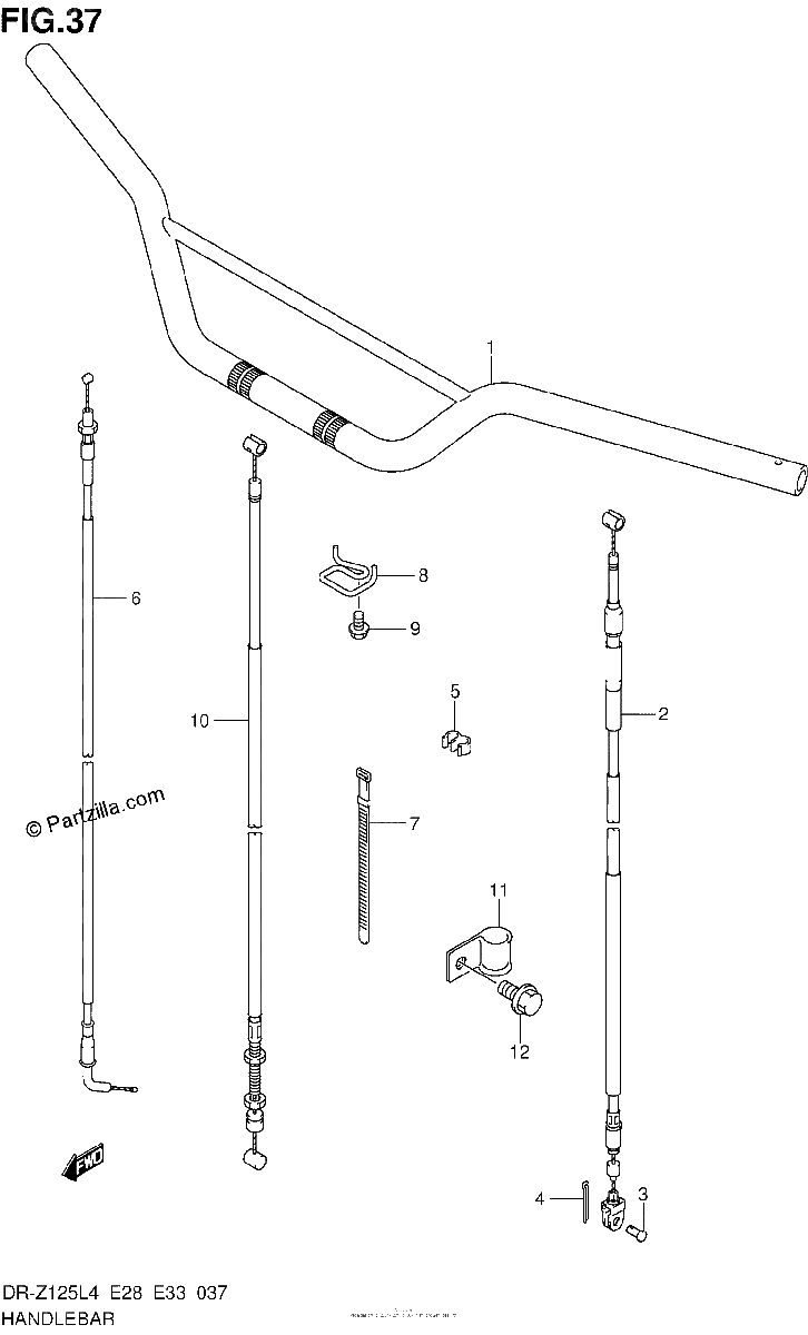 Diagrama de HANDLEBAR DR Z125L4 E28
