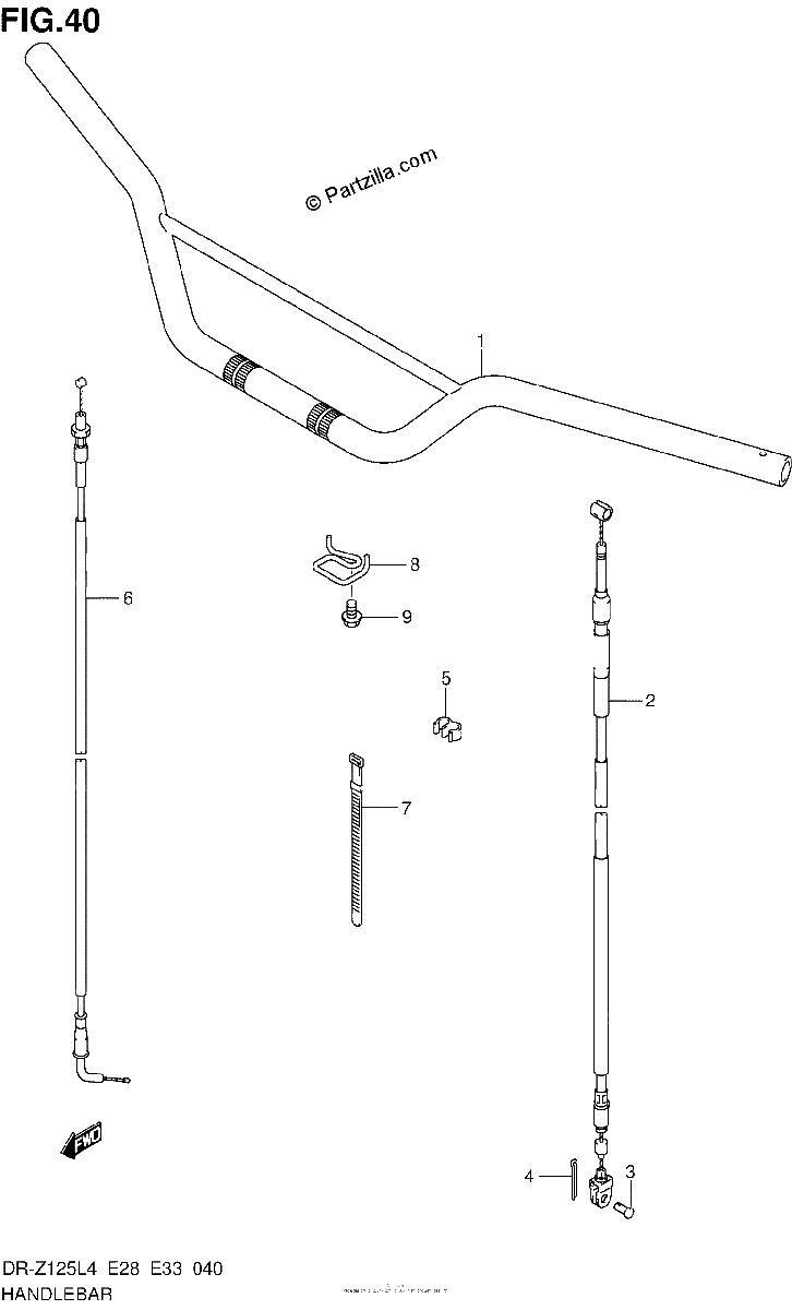 Diagrama de HANDLEBAR DR Z125LL4 E33