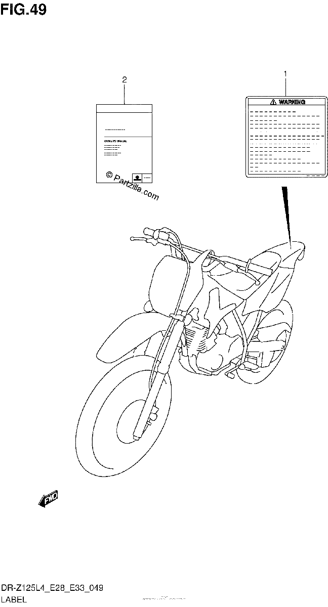 Diagrama de LABEL DR Z125L4 E28