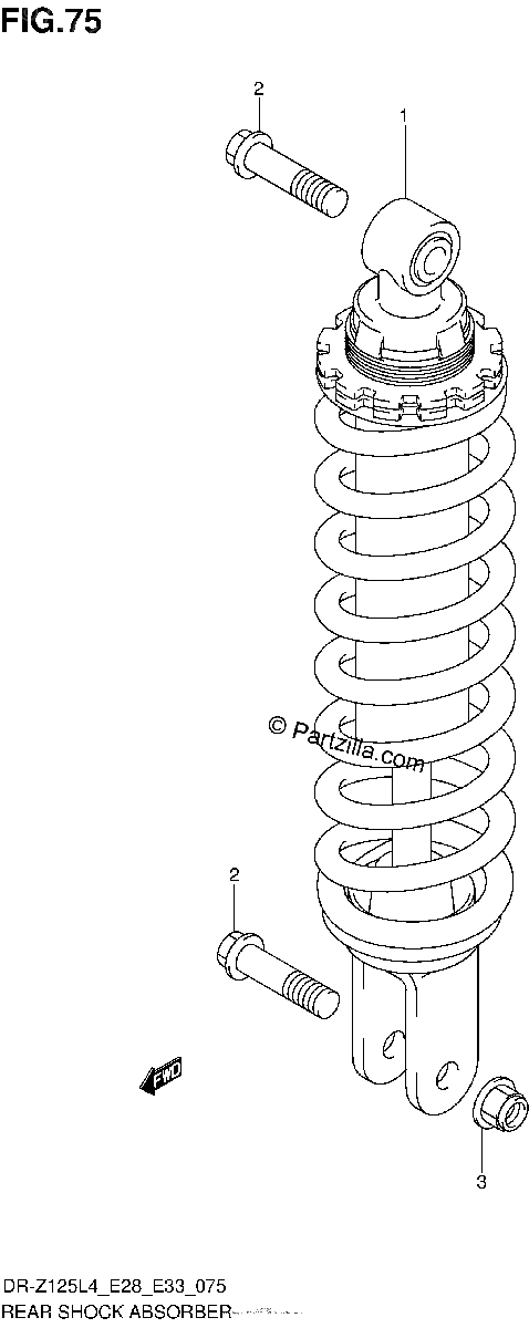 Diagrama de REAR SHOCK ABSORBER DR Z125L4 E33