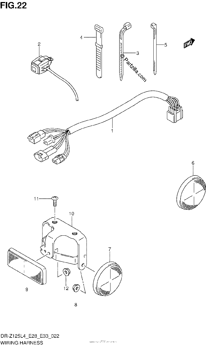 Diagrama de WIRING HARNESS DR Z125L4 E28