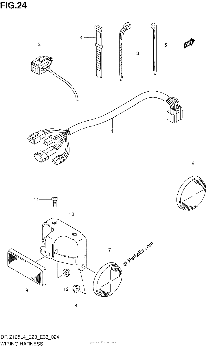 Diagrama de WIRING HARNESS DR Z125LL4 E28