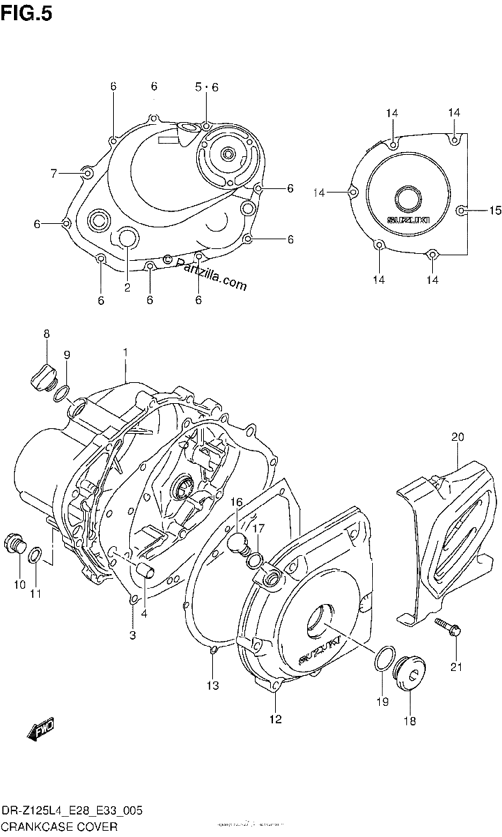 Diagrama de CRANKCASE COVER