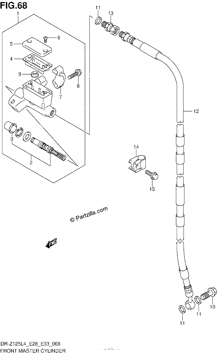 Diagrama de FRONT MASTER CYLINDER DR Z125LL4 E28