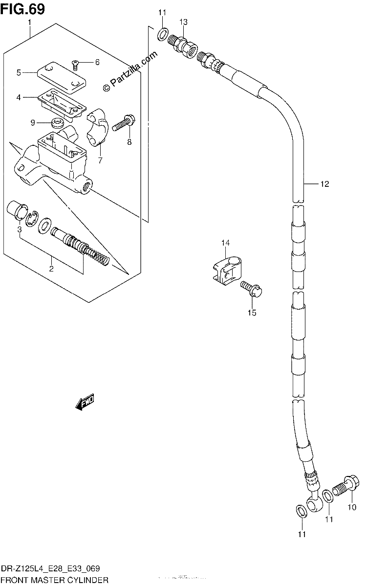 Diagrama de FRONT MASTER CYLINDER DR Z125LL4 E33