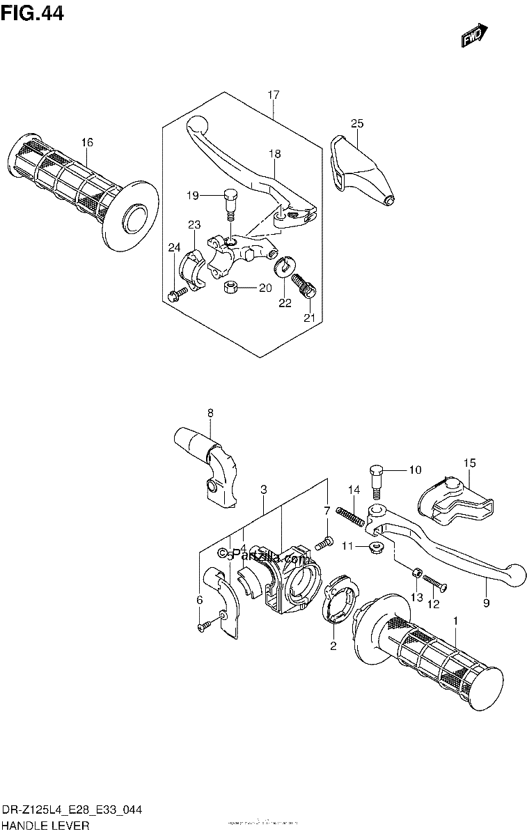 Diagrama de HANDLE LEVER DR Z125LL4 E33