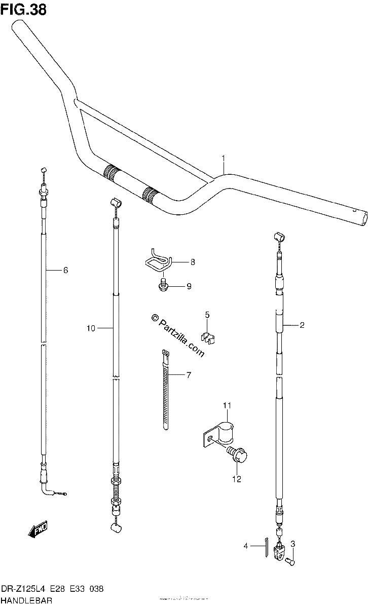 Diagrama de HANDLEBAR DR Z125L4 E33